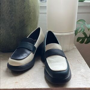 Camper Black and Cream Loafers